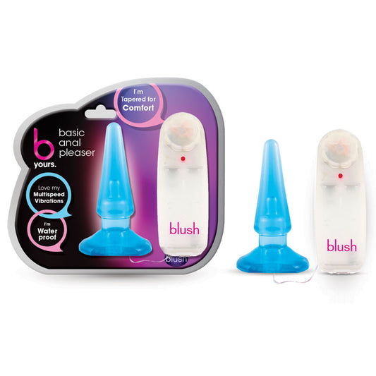 Blush B Yours Basic Anal Pleaser Remote-Controlled Vibrating Anal Plug Blue