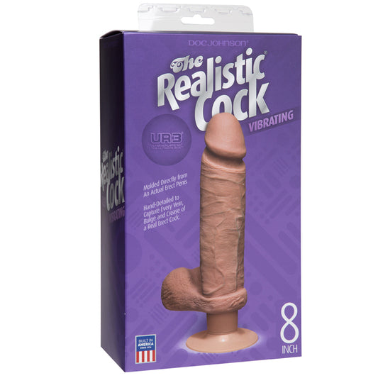 The Realistic Cock - UR3 - Vibrating 8 Inch Brown