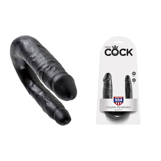 Pipedream King Cock Double Trouble Small 5 in. Realistic Dual-Ended Dildo Black