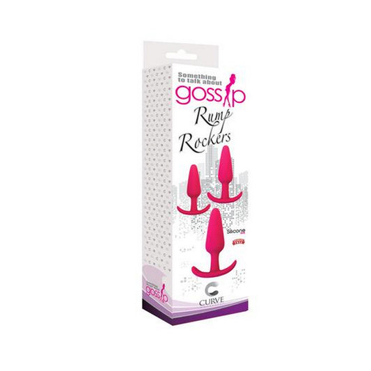 Curve Toys Gossip Rump Rockers 3-Piece Silicone Anal Training Set Magenta