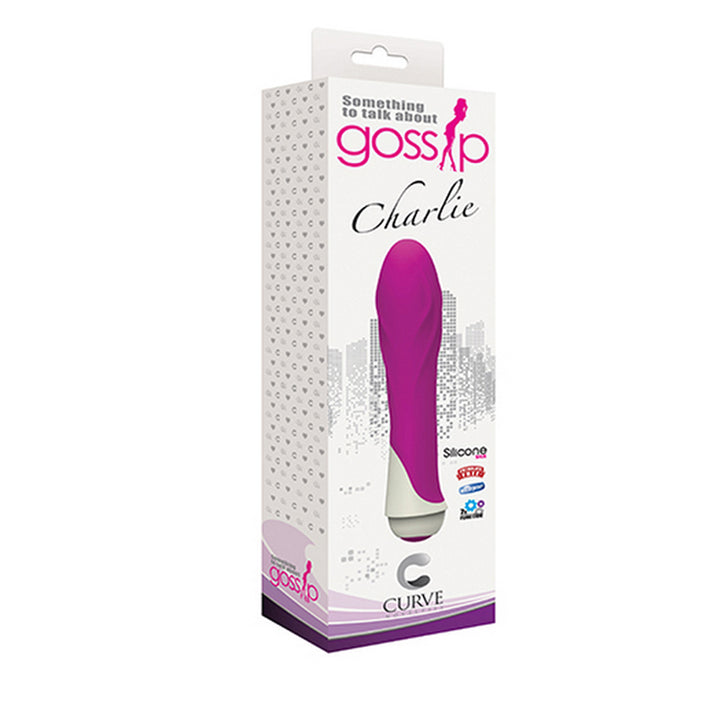 Curve Toys Gossip Charlie Waterproof Textured Silicone Vibrator Magenta