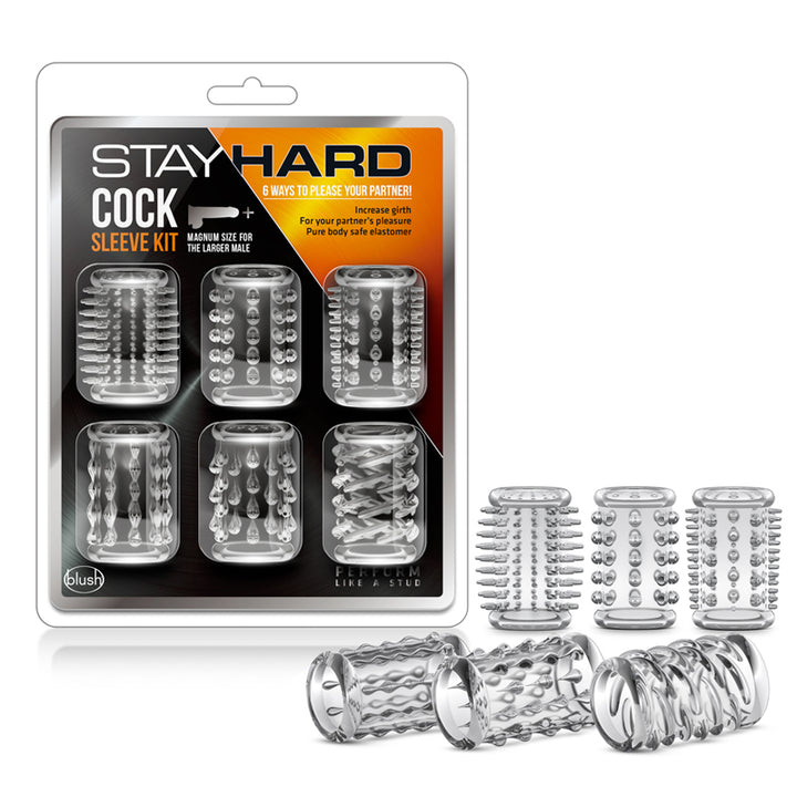 Blush Stay Hard 6-Piece Cock Sleeve Kit Clear