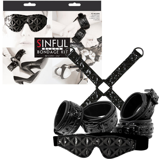 Sinful Vinyl Bondage Kit Black