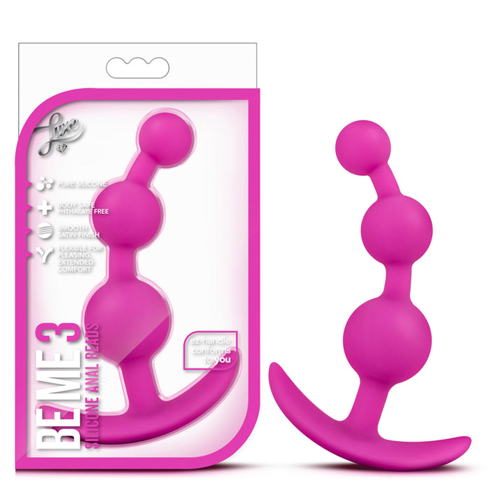 Blush Luxe Be Me 3 Silicone Anal Beads Plug Pink