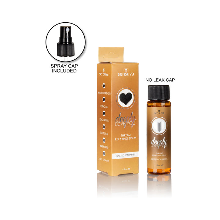 Sensuva Deeply Love You Throat Relaxing Spray Salted Caramel 1 oz.