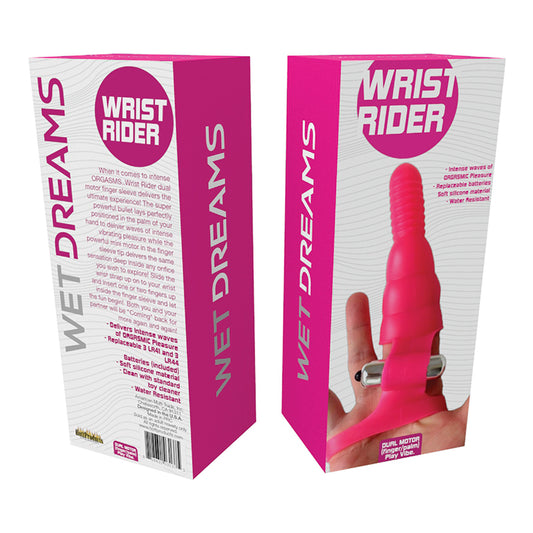 Wet Dreams Wrist Rider Dual Motor Finger Play Sleeve With Wrist Strap Multi Speed 