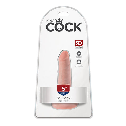 Pipedream King Cock 5 in. Cock Realistic Dildo With Suction Cup Beige