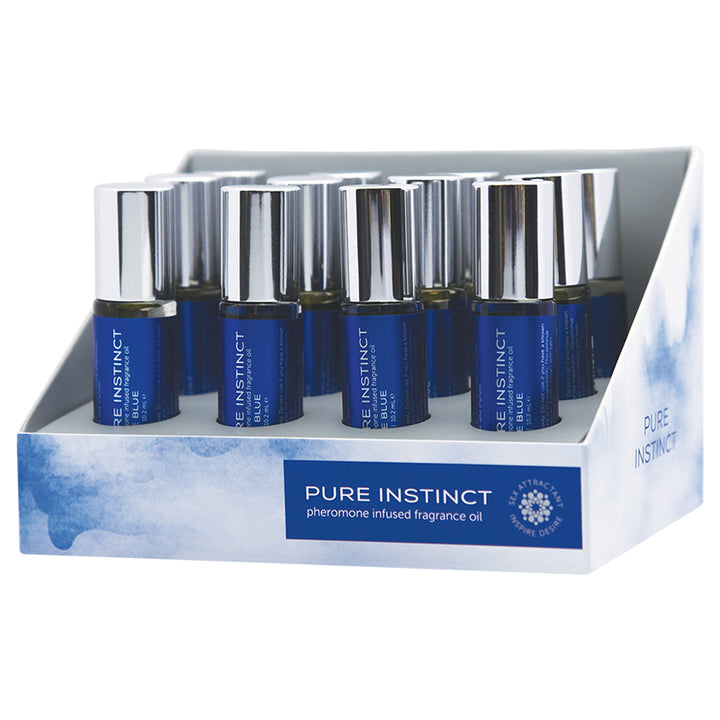 Pure Instinct Pheromone Fragrance Oil True Blue Roll On Display of 12