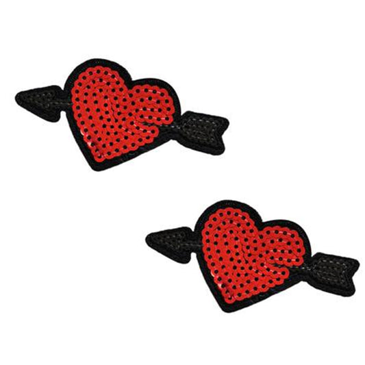 Neva Nude Cupids Arrow Heart Sequin Nifty Nipztix 2 Wears