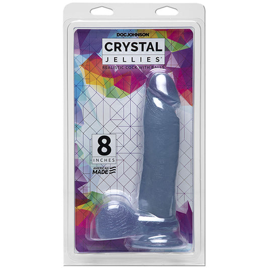 Crystal Jellies - 8in Realistic Cock w/Balls Clear