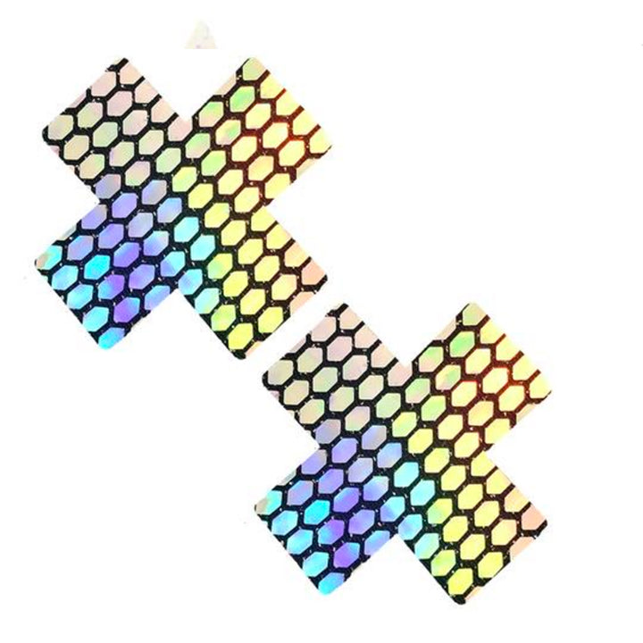 Neva Nude Mirrored Mayhem Holographic X Factor Nipztix Pasties