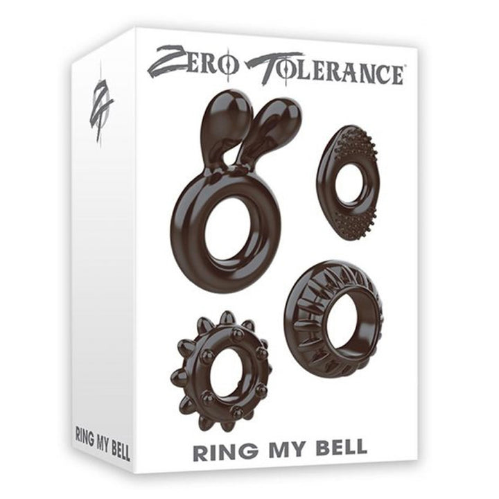 Zero Tolerance Ring My Bell 4-Piece Cockring Set Black