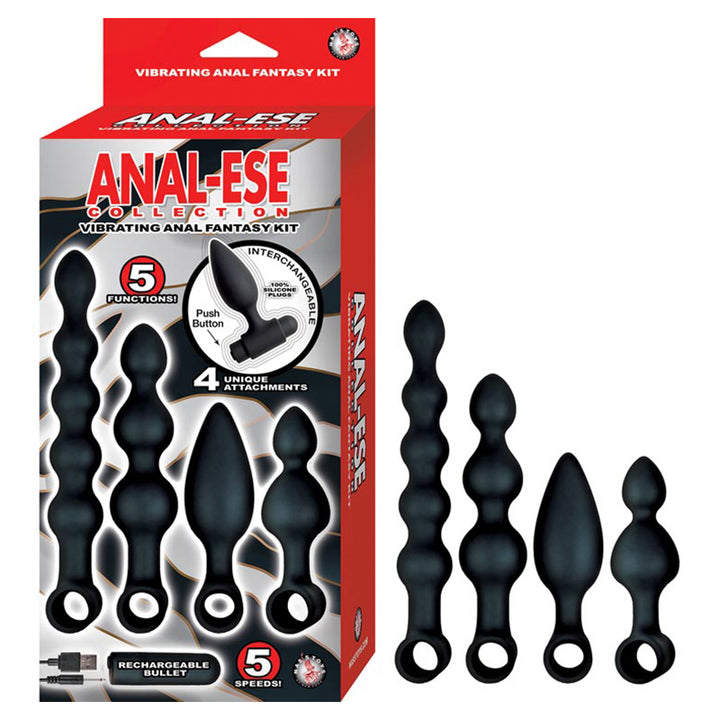 Anal-Ese Collection Vibrating Anal Fantasy Kit - Black