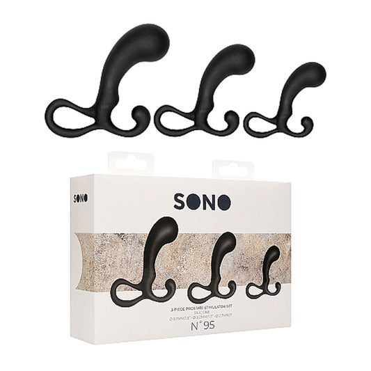 SONO No. 95 3-Piece Silicone Prostate Stimulation Set Black