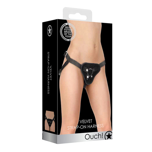 Ouch! Velvet Adjustable Strap-On Harness Black