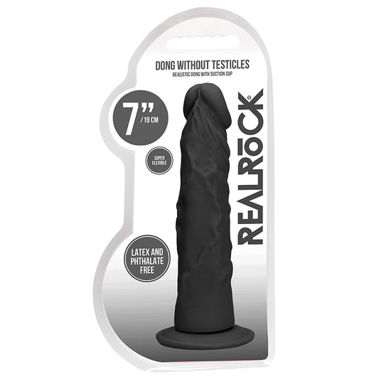 RealRock Realistic 7 in. Dildo With Suction Cup Black