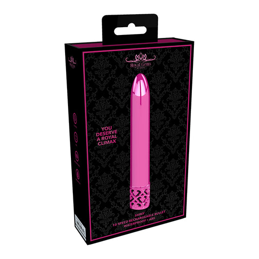 Shots Royal Gems Shiny Rechargeable ABS Bullet Vibrator Pink