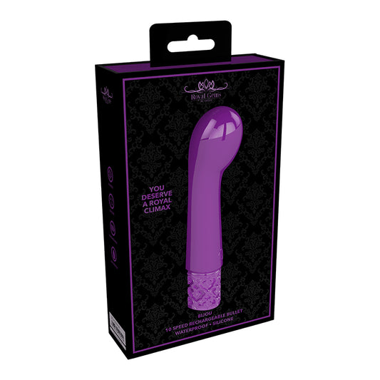 Shots Royal Gems Bijou Rechargeable Curved Silicone Bullet Vibrator Purple