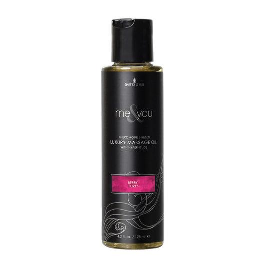 Sensuva Me & You Pheromone-Infused Luxury Massage Oil Berry Flirty 4.2 oz.