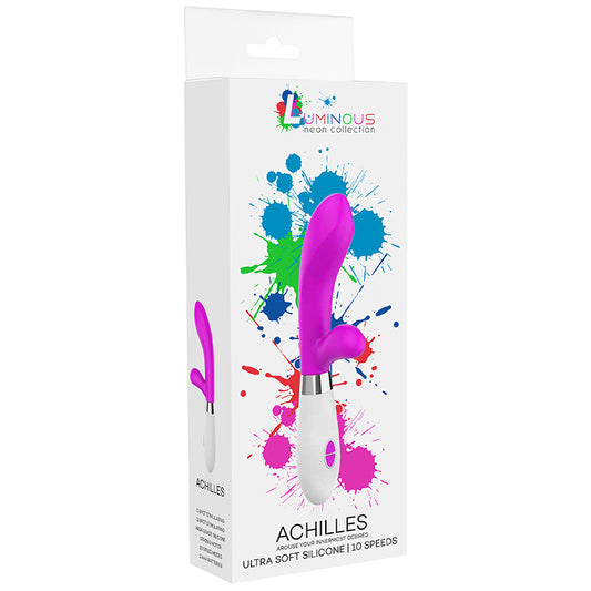 Luminous Achilles 10-Speed Silicone Dual Stimulation Vibrator Fuchsia