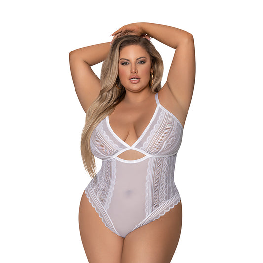 Magic Silk Modern Romance Cheeky Teddy White Queen Size