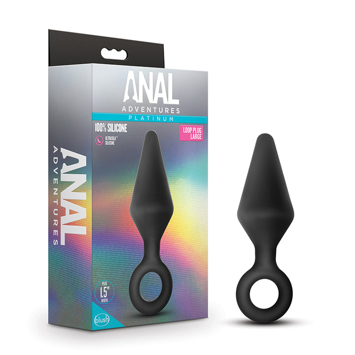 Blush Anal Adventures Platinum Silicone Loop Plug Large Black