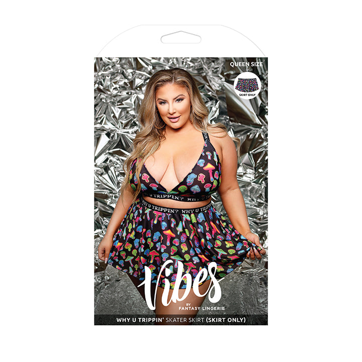 Fantasy Lingerie Vibes Why U Trippin' Skater Skirt Queen Size Black