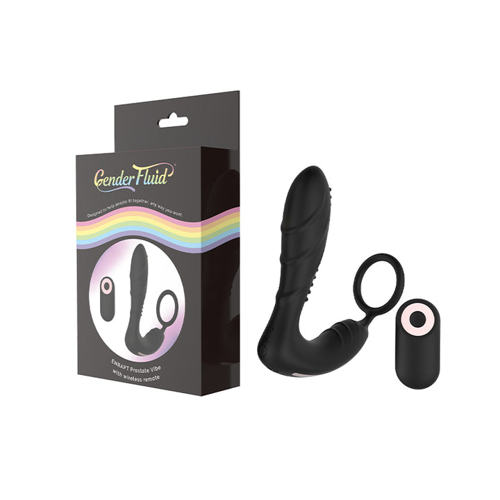 Gender Fluid Enrapt Prostate Vibe With Remote Silicone Black