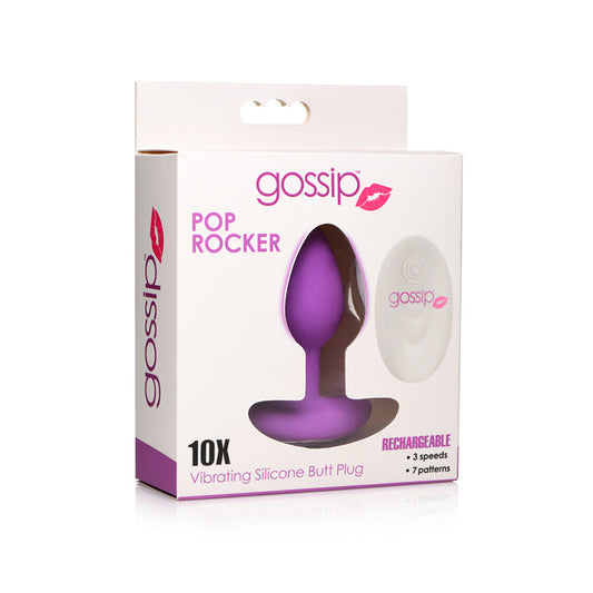 Curve Toys Gossip Pop Rocker Rechargeable Remote-Controlled Silicone Vibrating Anal Plug Violet