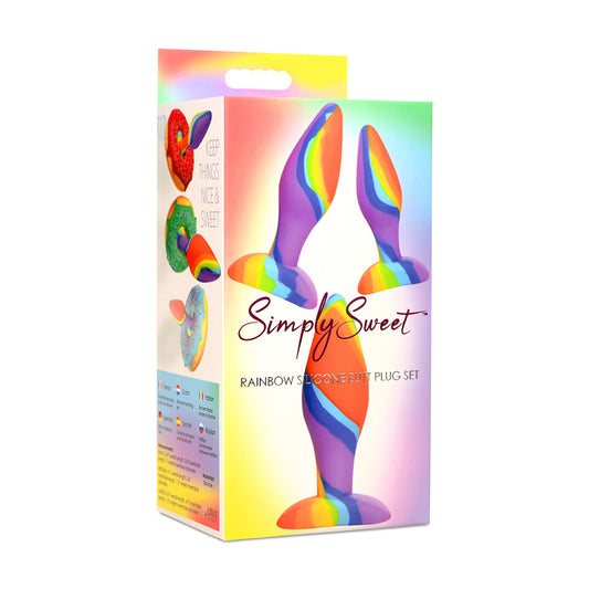 Simply Sweet Rainbow Silicone Butt Plug 3pc Set