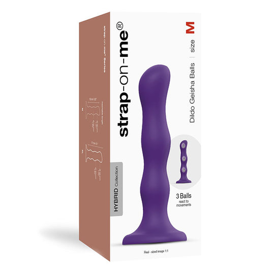 Strap-On-Me Geisha Ball Dildo Medium Purple